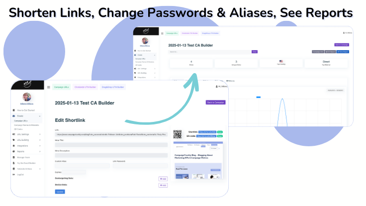 URL shortener, tuny URL maker, provides reports and aliases